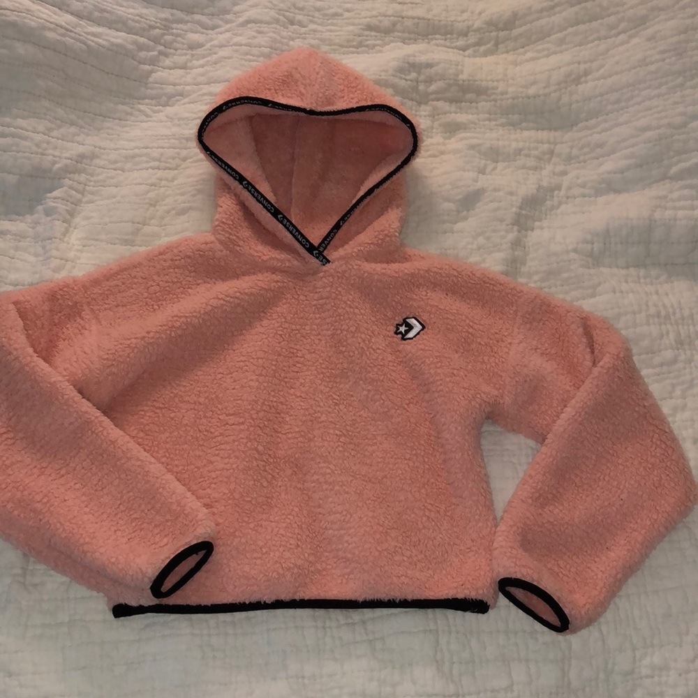 Converse Fluffy Sweater/crop top  Size(Large)